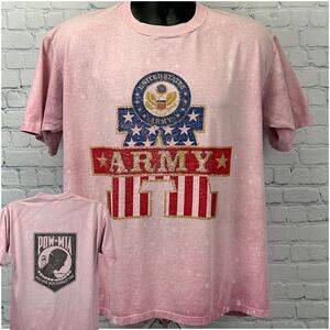 Vintage 90s US Army POW-MIA T Shirt Military United States Pink Mens L Large
